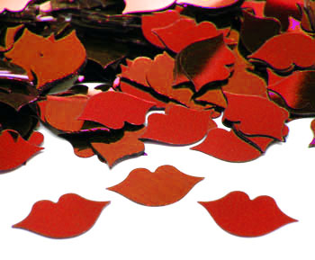 Red Confetti Lips, Metallic